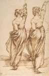 Passarotti Bartolomeo Study Two Female Figures for the Altar-piec - Hermitage